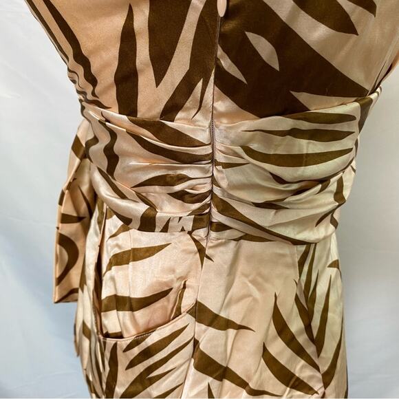 Marc Jacobs Women's Animal Print Silk Blend Midi Dress Size Small Pink and Brown - Picture 9 of 14
